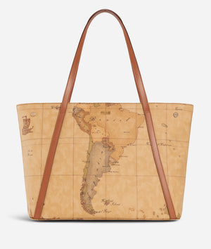 E011 Geo Classic Shopping bag con borchiette grande