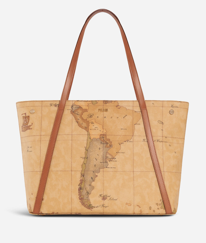 E011 Geo Classic Shopping bag con borchiette grande
