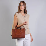 04100601 Borsa a mano in pelle con tracolla removibile