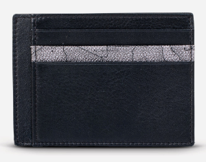 W354 Portacarte piccolo in pelle rifinito in tessuto Geo Dark