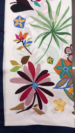 OK590 Foulard 90X90 fiori
