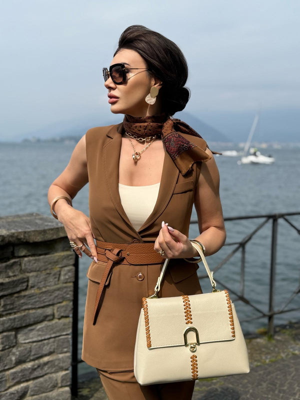 BELLA borsa intrecciata con pattina