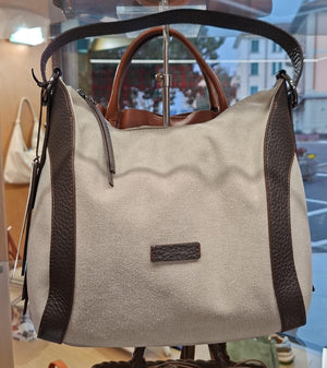 S243P BORSA CANVAS PELLE