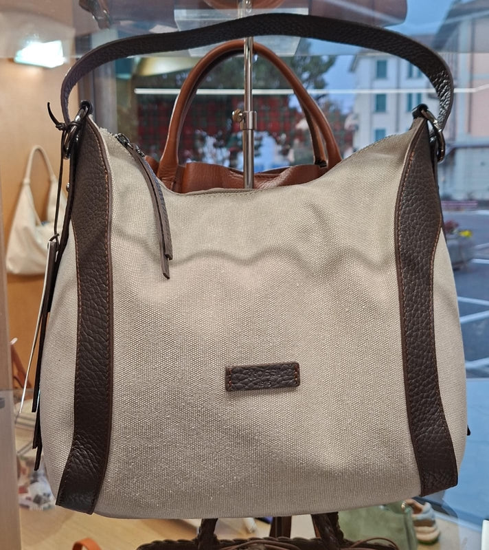 S243P BORSA CANVAS PELLE