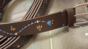 21810 cintura con impuntura blu