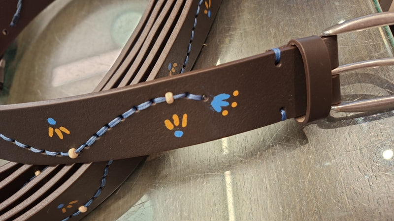 21810 cintura con impuntura blu